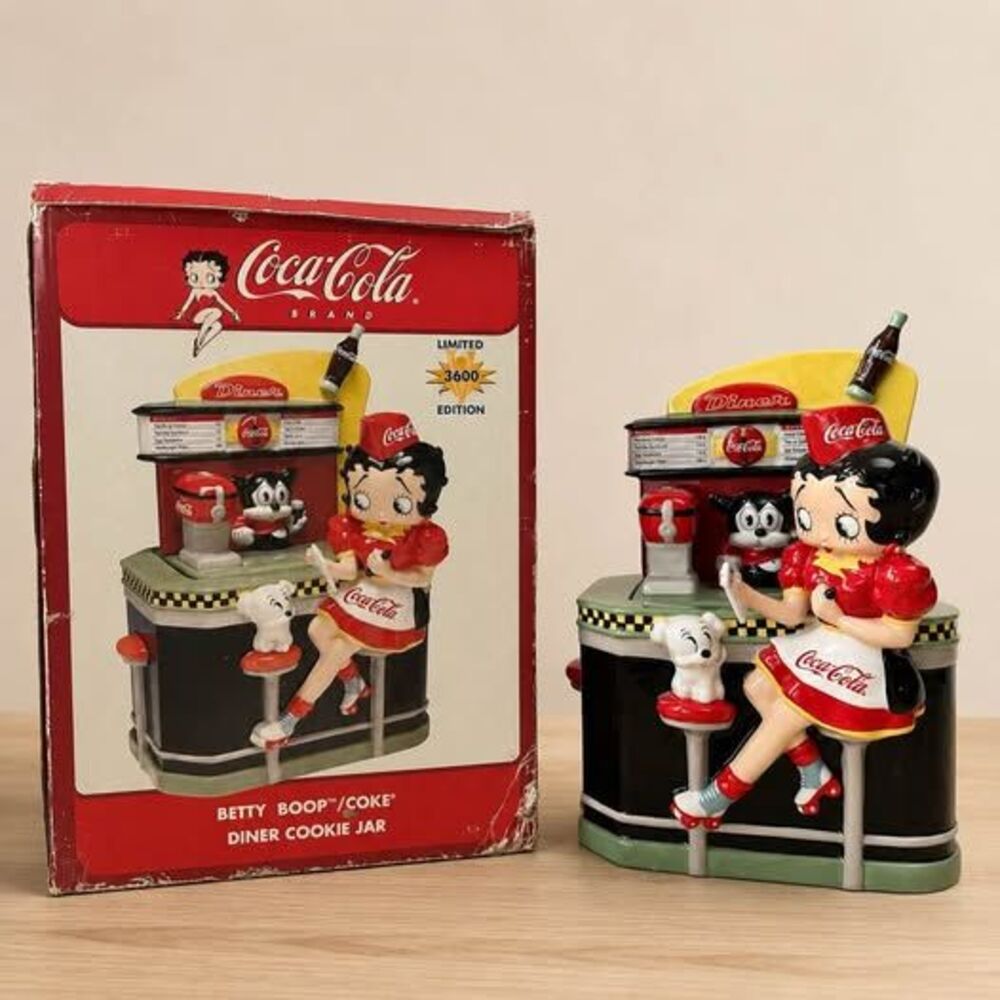 Betty Boop Coca-Cola Diner Cookie Jar Vandor Limited Edition Boxed